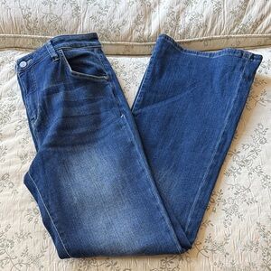 Pilcro Blue Lace Up Flare Leg Jeans size 30